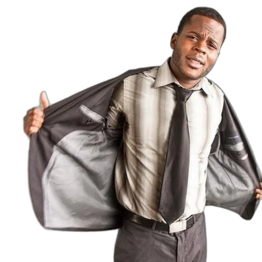 jacket, staff, umbrella, man, striped, shirt, tie, holding transparent PNG cut-out