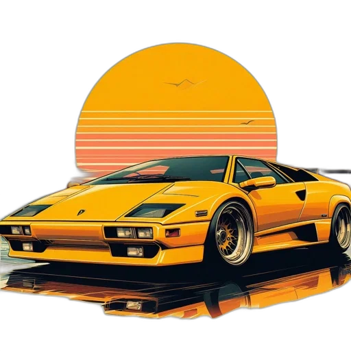 car, animal, weapon, vaporwave, concept art, photorealistic, pixel art, fire transparent PNG cut-out
