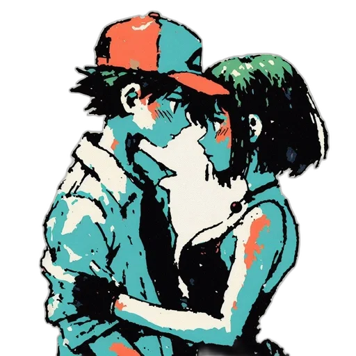 comic book art, pixel art, anime, concept art, neon lights, fire, blue, red transparent PNG cut-out