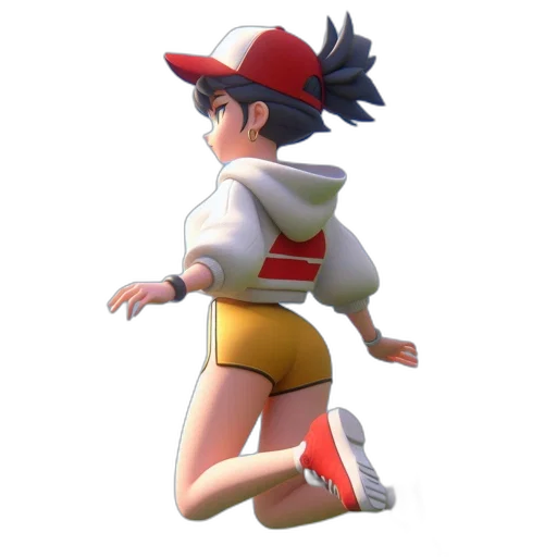 jacket, hat, staff, creature, 3d render, concept art, pixel art, photorealistic transparent PNG cut-out