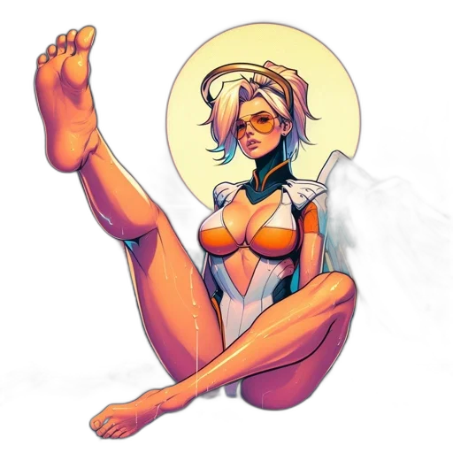 comic book art, concept art, fantasy art, pixel art, animated, figure, blonde, hair transparent PNG cut-out