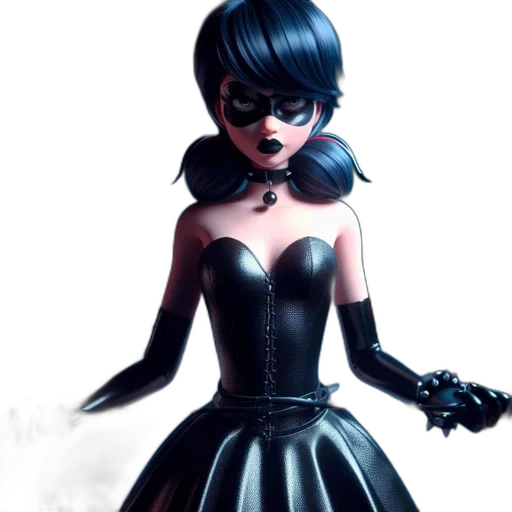 dress, mask, concept art, comic book art, 3d render, fantasy art, dark, monochrome transparent PNG cut-out
