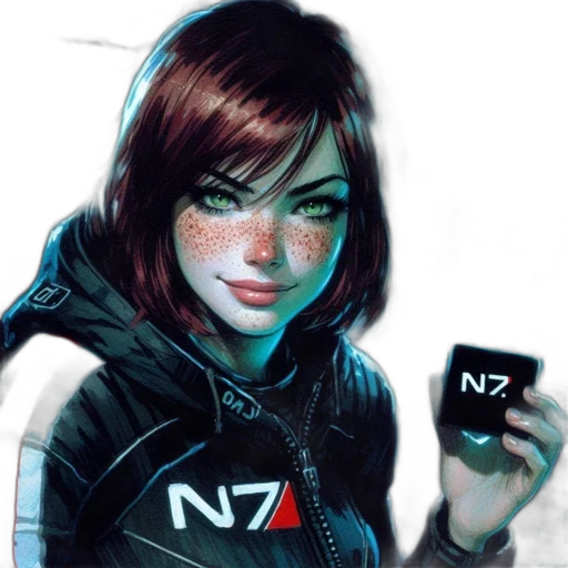 face, concept art, cyberpunk, comic book art, fantasy art, female, mass, effect transparent PNG cut-out