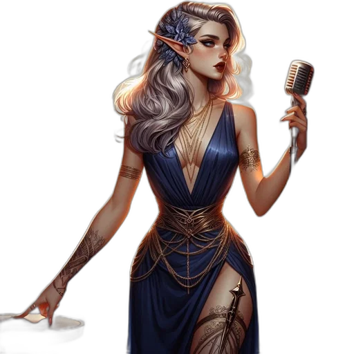 dress, staff, fantasy art, concept art, pixel art, comic book art, blue, dark transparent PNG cut-out