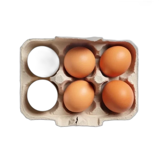 food, crown, 3d render, cardboard, egg, carton, six, eggs transparent PNG cut-out