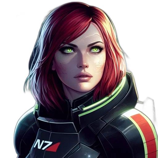 face, jacket, robot, comic book art, concept art, cyberpunk, pixel art, green transparent PNG cut-out