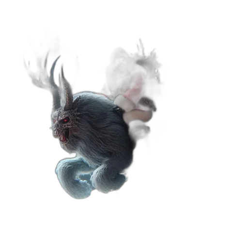 dragon, creature, hair, animal, concept art, fantasy art, photorealistic, 3d render transparent PNG cut-out