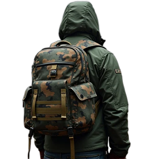 jacket, 3d render, hersen, camouflage transparent PNG cut-out