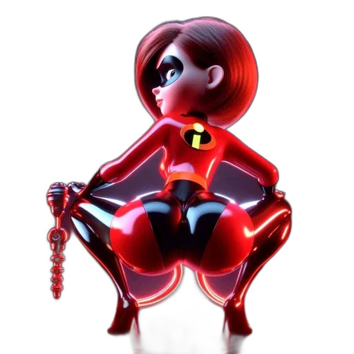 robot, staff, weapon, concept art, 3d render, pixel art, comic book art, red transparent PNG cut-out