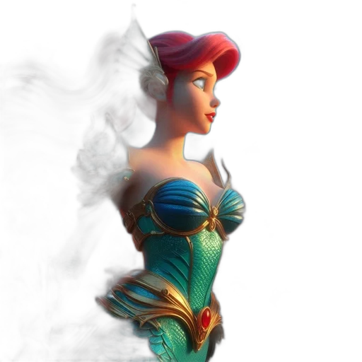 dress, crown, staff, jewelry, fantasy art, concept art, 3d render, photorealistic transparent PNG cut-out