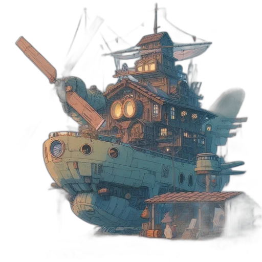 weapon, concept art, fantasy art, 3d render, watercolor, underwater, fog, pastel transparent PNG cut-out