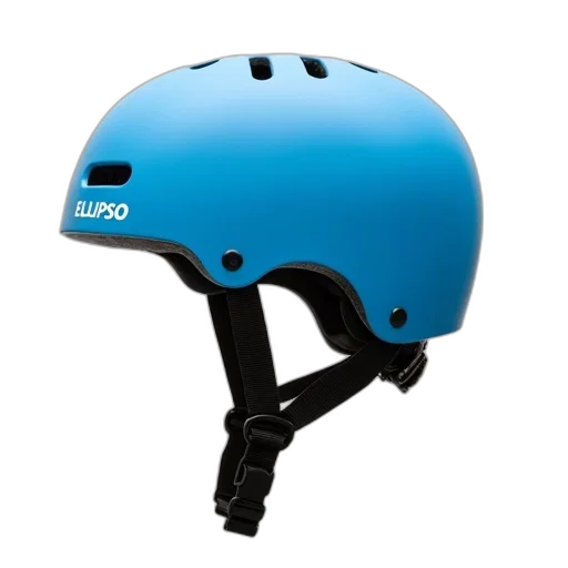 hat, blue, helmet, black, strap, buckle, displayed, against transparent PNG cut-out