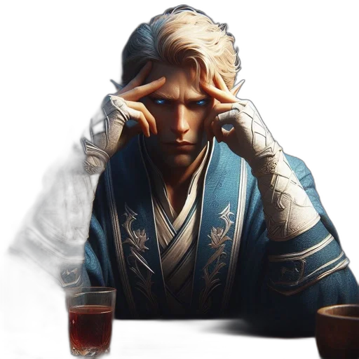 face, dragon, jacket, staff, concept art, fantasy art, photorealistic, pixel art transparent PNG cut-out