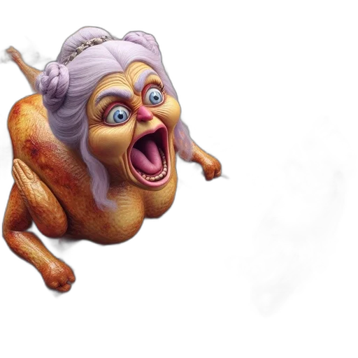 creature, food, face, animal, concept art, 3d render, photorealistic, comical transparent PNG cut-out