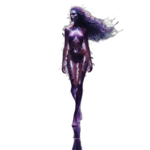 dress, hair, creature, staff, concept art, fantasy art, comic book art, 3d render transparent PNG cut-out