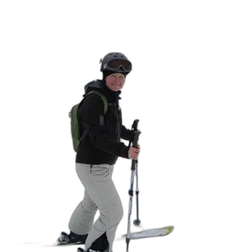 staff, robot, 3d render, photorealistic, concept art, snow, person, skiing transparent PNG cut-out