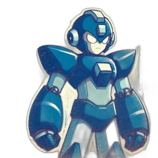 robot, concept art, watercolor, 3d render, cartoon, blue, robotic, character transparent PNG cut-out