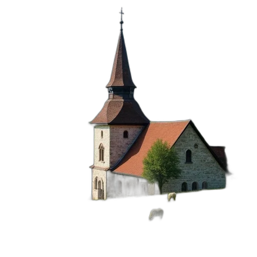 building, crown, tree, dress, 3d render, photorealistic, concept art, pixel art transparent PNG cut-out