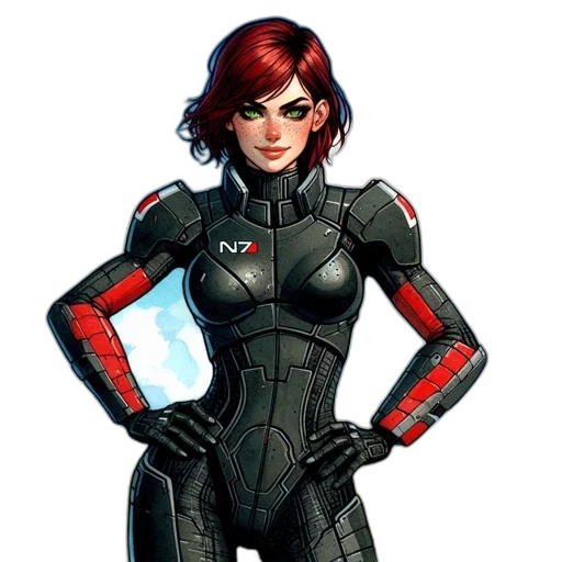 jacket, robot, comic book art, concept art, pixel art, cartoon, red, woman transparent PNG cut-out