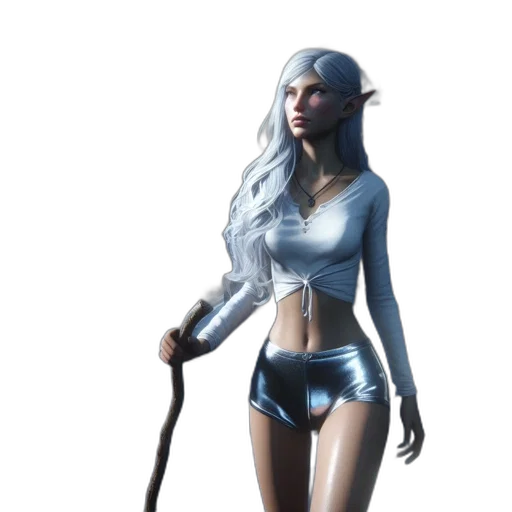 staff, concept art, fantasy art, comic book art, 3d render, blue, monochrome, dark transparent PNG cut-out