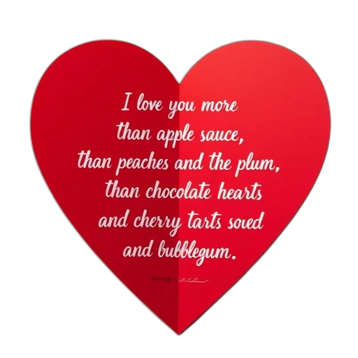 food, red, heart-shaped, card, poem, inside, reads, love transparent PNG cut-out