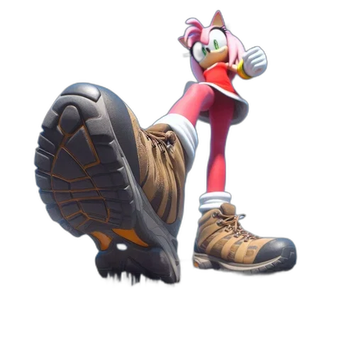 shoes, animal, weapon, robot, concept art, 3d render, pixel art, anthropomorphic transparent PNG cut-out