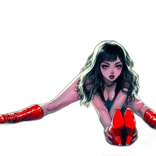 comic book art, concept art, fantasy art, watercolor, neon lights, red, during, nighttime transparent PNG cut-out