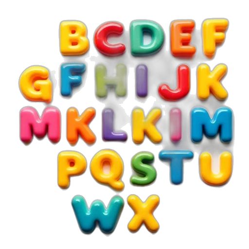 3d render, colorful, plastic, abc transparent PNG cut-out