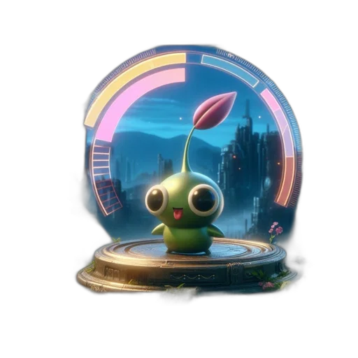 creature, staff, animal, weapon, concept art, 3d render, underwater, animated transparent PNG cut-out