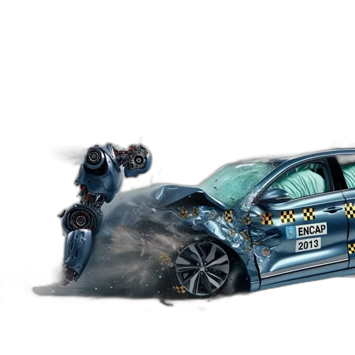 car, robot, weapon, concept art, comic book art, photorealistic, 3d render, fire transparent PNG cut-out