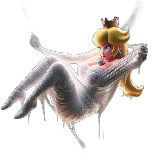 crown, dress, hair, staff, concept art, 3d render, fantasy art, pixel art transparent PNG cut-out