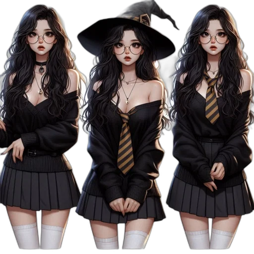 fantasy art, concept art, pixel art, comic book art, dark, monochrome, young, woman transparent PNG cut-out