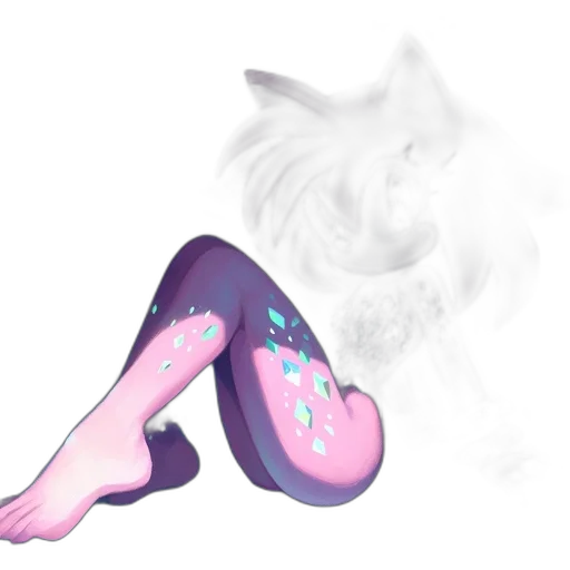 mask, creature, dress, shoes, concept art, vaporwave, watercolor, fantasy art transparent PNG cut-out