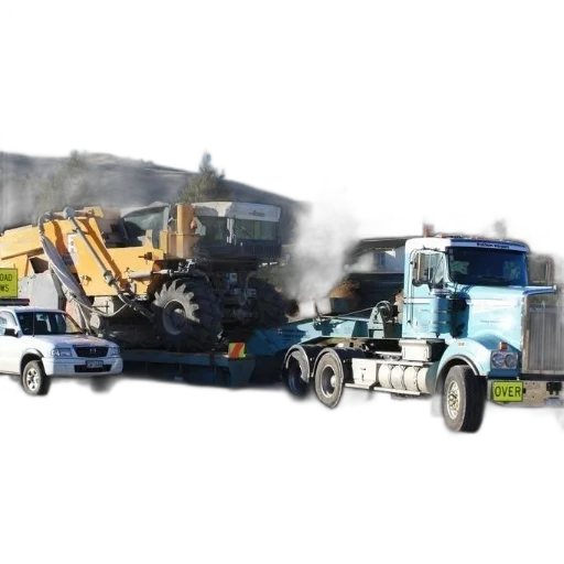 robot, weapon, 3d render, large, truck, transporting, heavy, machinery transparent PNG cut-out