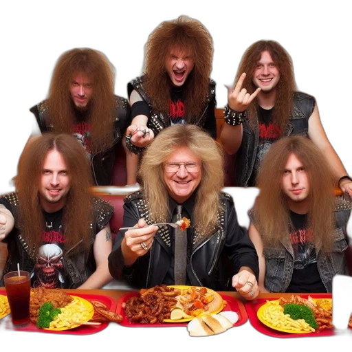 food, hair, six, individuals, likely, musicians, pose, casually transparent PNG cut-out