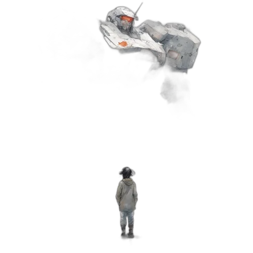 robot, jacket, hat, creature, concept art, watercolor, pixel art, comic book art transparent PNG cut-out