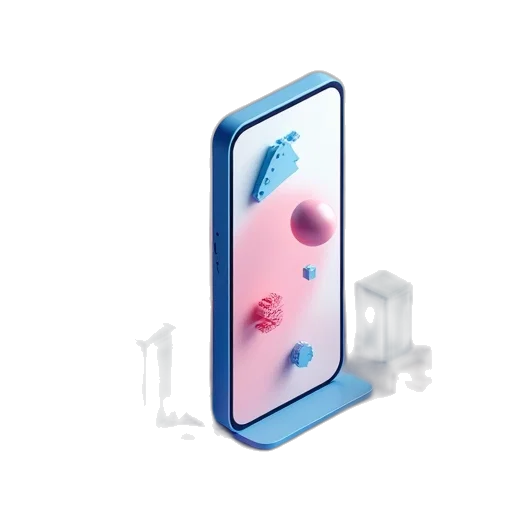 bottle, furniture, 3d render, vaporwave, concept art, pastel, blue, number transparent PNG cut-out