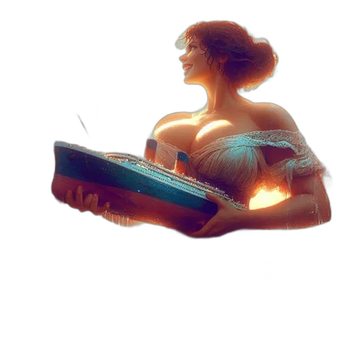 robot, crown, sword, dress, concept art, fantasy art, 3d render, cyberpunk transparent PNG cut-out