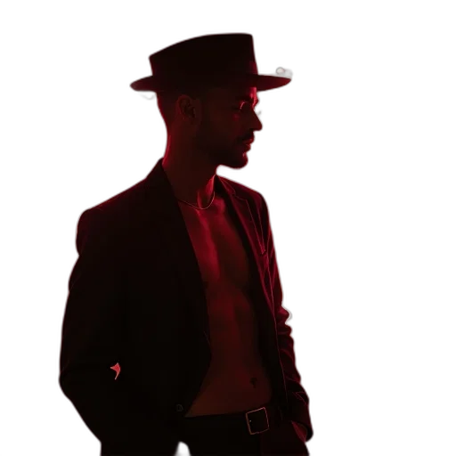 hat, jacket, staff, robot transparent PNG cut-out