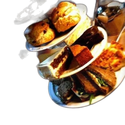 food, photorealistic, tiered, display, various, baked, goods, including transparent PNG cut-out