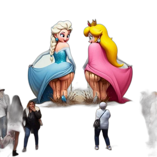 dress, crown, concept art, 3d render, fantasy art, watercolor, fog, snow transparent PNG cut-out