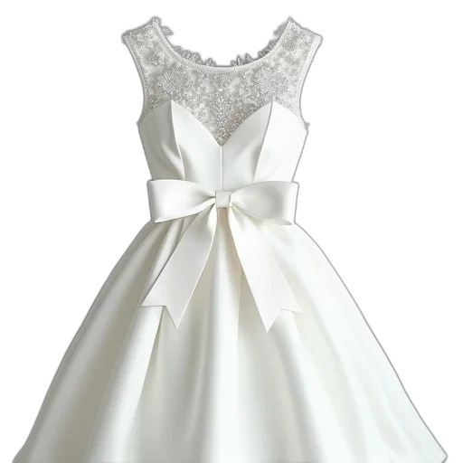 dress, 3d render, white, silver transparent PNG cut-out