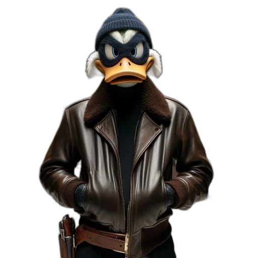 jacket, mask, animal, weapon, 3d render, concept art, cartoon, comic book art transparent PNG cut-out