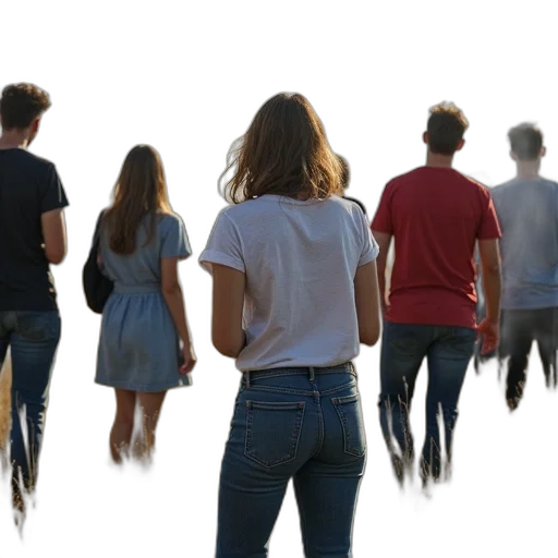 staff, hair, 3d render, concept art, group, people, gathered, field transparent PNG cut-out