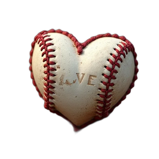 baseball, heart, being, shaped transparent PNG cut-out