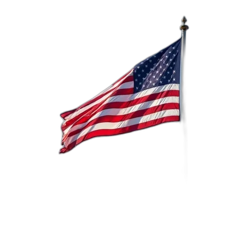 weapon, staff, hat, jacket, american, flag, flying, front transparent PNG cut-out