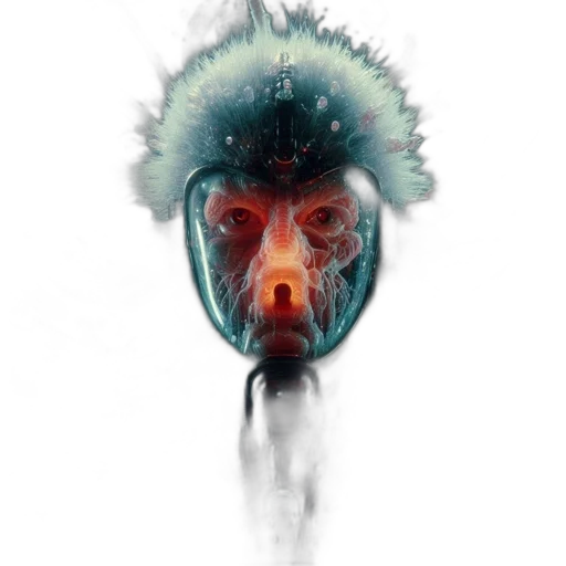 mask, face, creature, animal, concept art, cyberpunk, watercolor, fantasy art transparent PNG cut-out