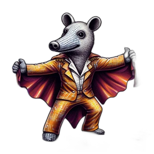 jacket, animal, staff, concept art, comic book art, cartoon, 3d render, anthropomorphic transparent PNG cut-out