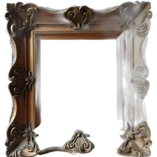 furniture, crown, jewelry, face, photorealistic, 3d render, vintage, frame transparent PNG cut-out