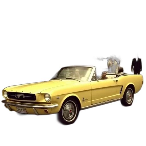 car, 3d render, photorealistic, concept art, yellow, convertible, parked, city transparent PNG cut-out